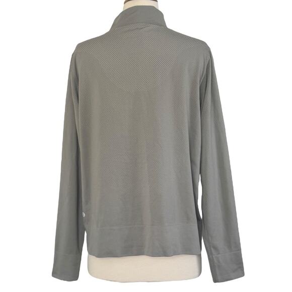 LULULEMON Swiftly Relaxed Half Zip Long Sleeve Top Size 12 Gull Grey/White - Picture 7 of 12